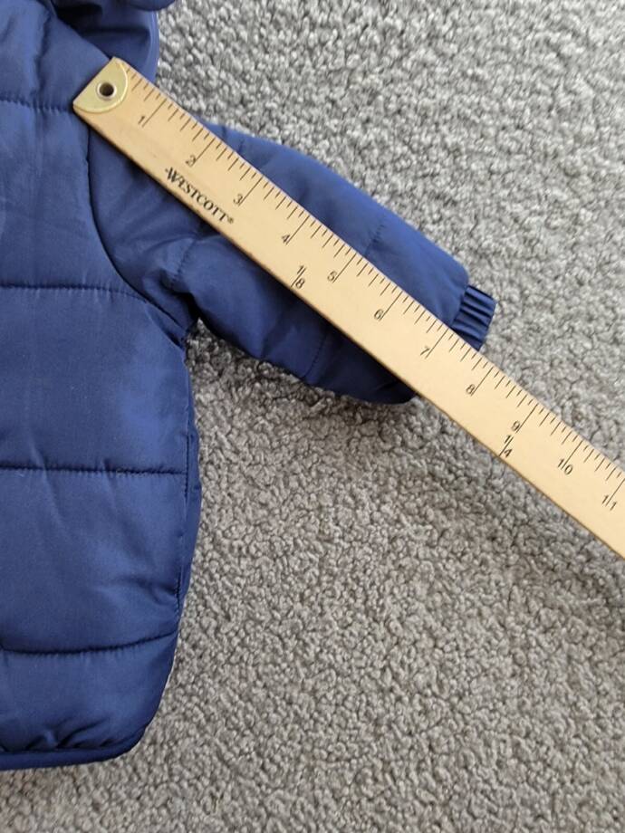 First Impressions Bear Puffer Jacket Baby Boys 3-6M Navy Sea Zip Closure L/S