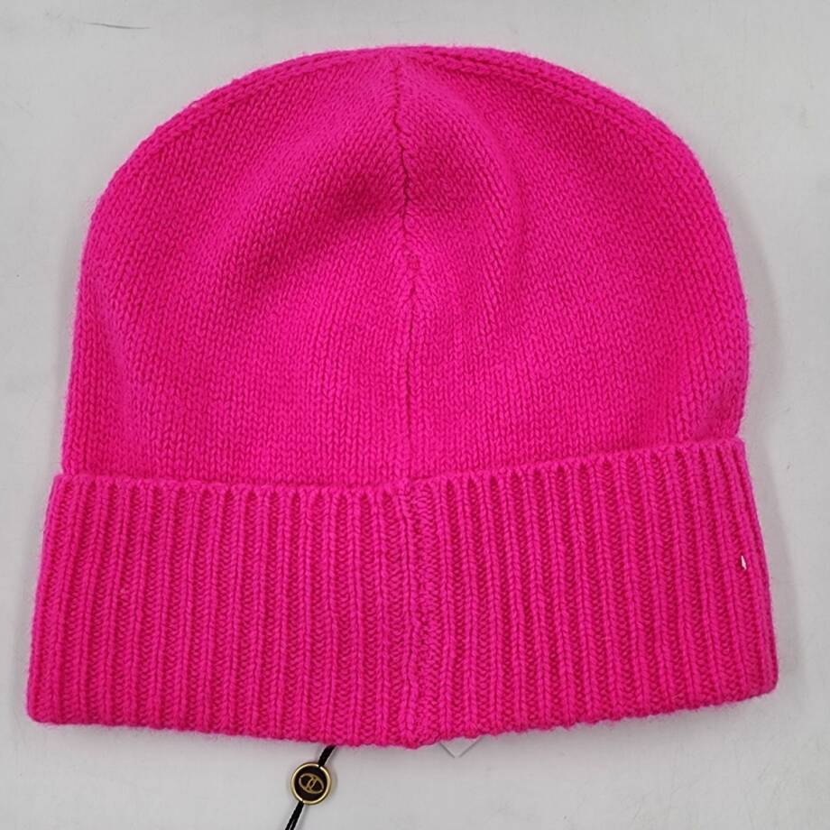 Charter Club Cashmere Cuffed Beanie Hat Women's One Size Hot Pink Solid