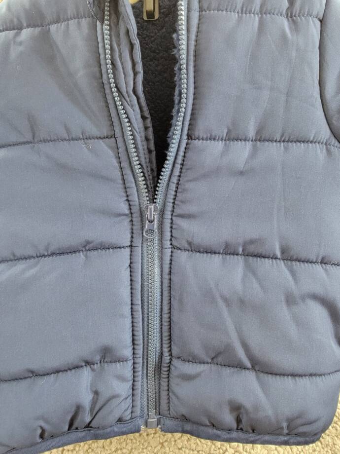 First Impressions Bear Puffer Jacket Baby Boys 3-6M Navy Sea Zip Closure L/S