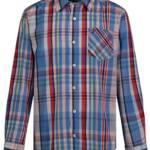 Tommy Hilfiger Long Sleeve Plaid Shirt Big Boys M 12/14 Regatta Button Closure