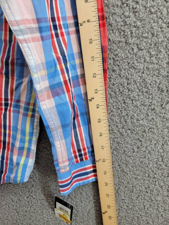 Tommy Hilfiger Long Sleeve Plaid Shirt Big Boys M 12/14 Regatta Button Closure