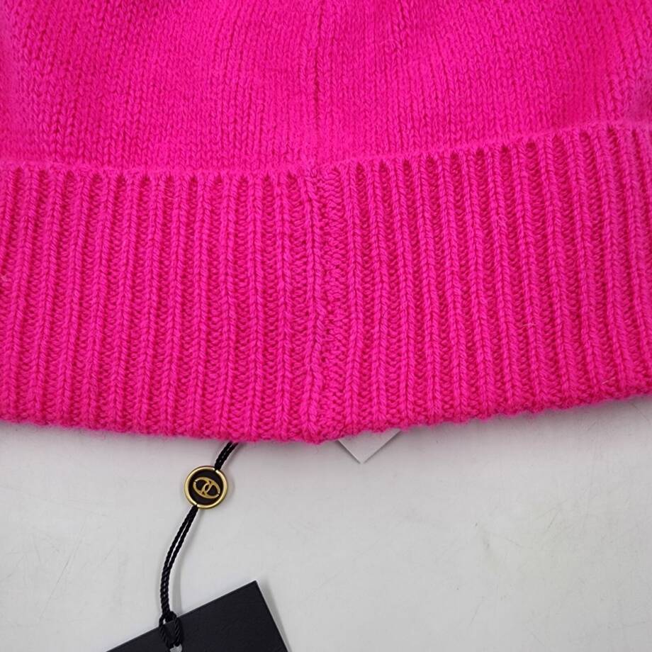 Charter Club Cashmere Cuffed Beanie Hat Women's One Size Hot Pink Solid