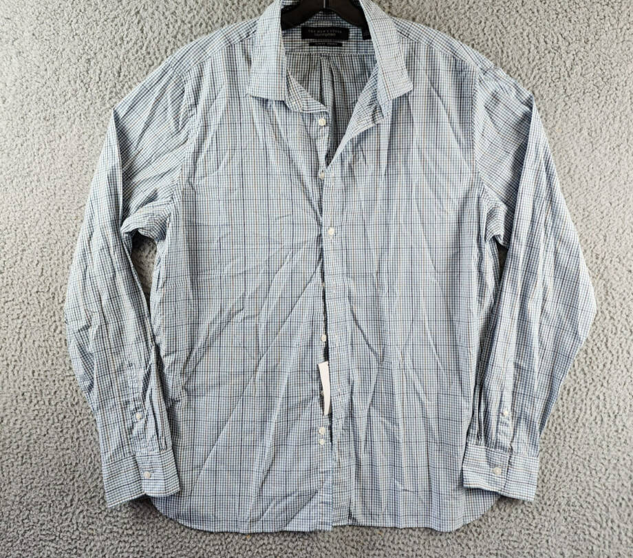 The Men's Store at Bloomingdale's Slim Fit Button Up Shirt Men's XL Slate Blue