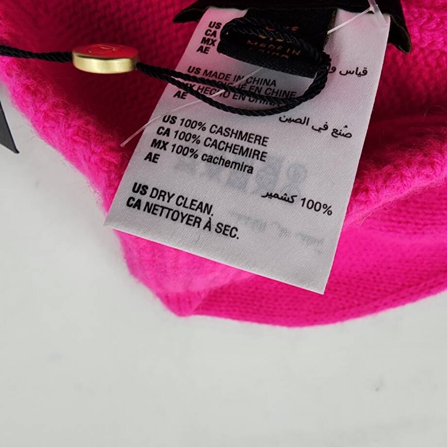 Charter Club Cashmere Cuffed Beanie Hat Women's One Size Hot Pink Solid
