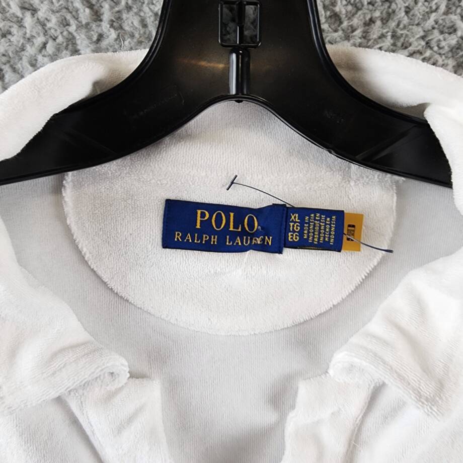 Polo Ralph Lauren Custom Slim Fit Terry Polo Shirt Men's XL White Patch Pocket