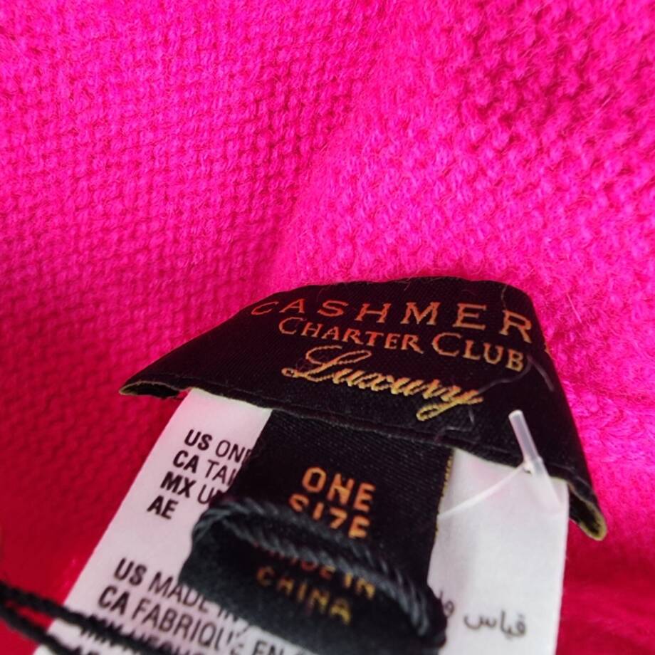 Charter Club Cashmere Cuffed Beanie Hat Women's One Size Hot Pink Solid