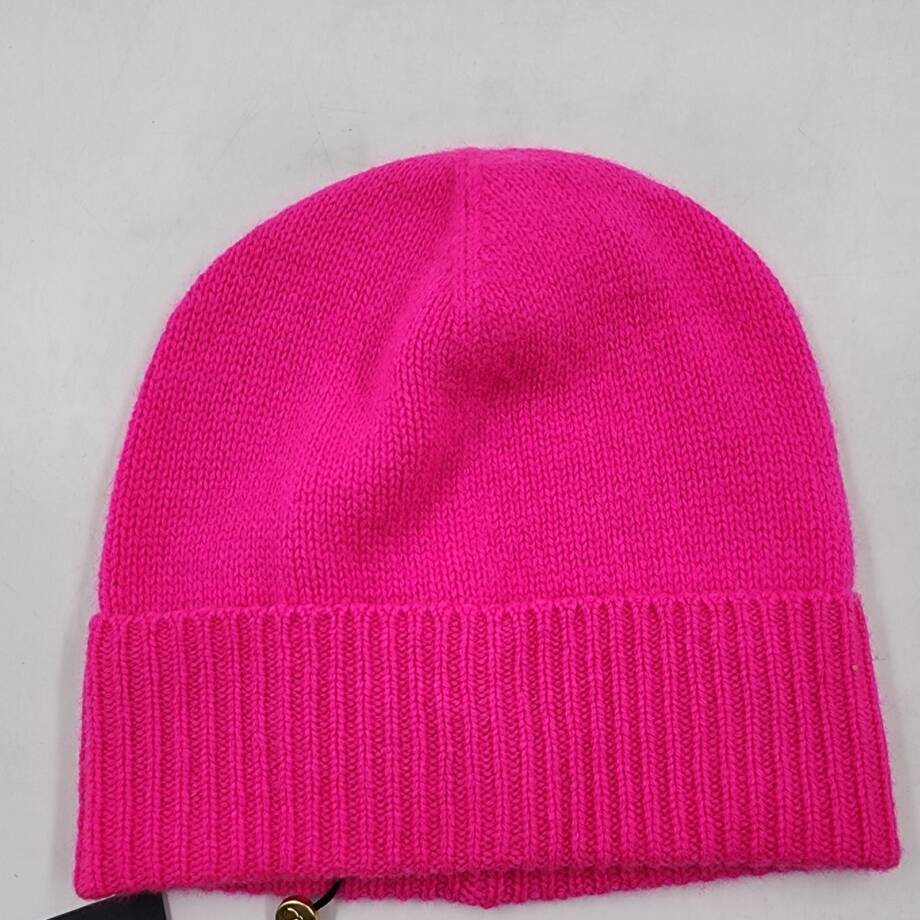 Charter Club Cashmere Cuffed Beanie Hat Women's One Size Hot Pink Solid
