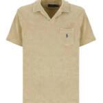 Polo Ralph Lauren Custom Slim Fit Terry Polo Shirt Men's M Beige Patch Pocket