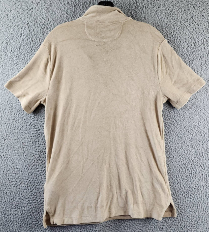 Polo Ralph Lauren Custom Slim Fit Terry Polo Shirt Men's M Beige Patch Pocket