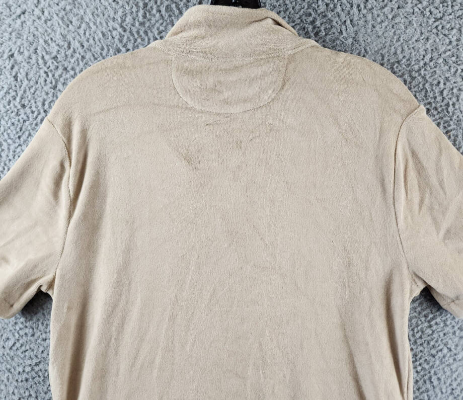 Polo Ralph Lauren Custom Slim Fit Terry Polo Shirt Men's M Beige Patch Pocket