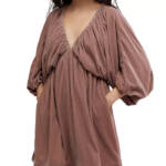 Free People Portia Velvet Mini Dress Women's XS Winter Bloom V-Neck Pullover