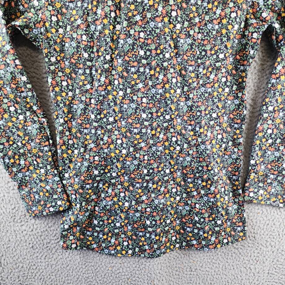 Bar III Slim-Fit Water Floral Dress Shirt Men's S(14-14.5) Navy Multi Stretch