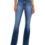 Good American Good Curve Patch Pocket Bootcut Jeans Women's 16 Indigo Zippered