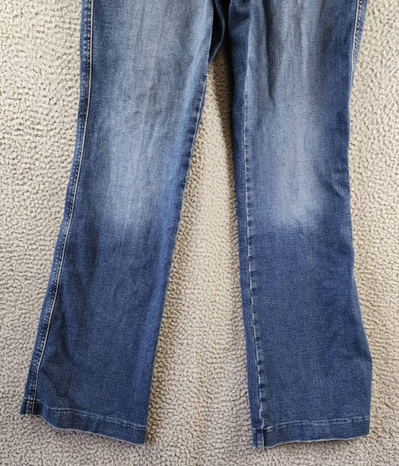 Good American Good Curve Patch Pocket Bootcut Jeans Women's 16 Indigo Zippered