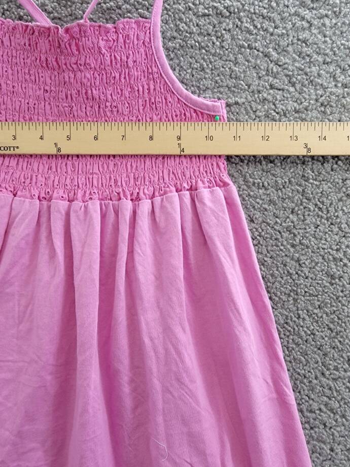 Splendid Smocked Eyelet Dress Girls' 14 Sherbert Solid Square Neck Pullover