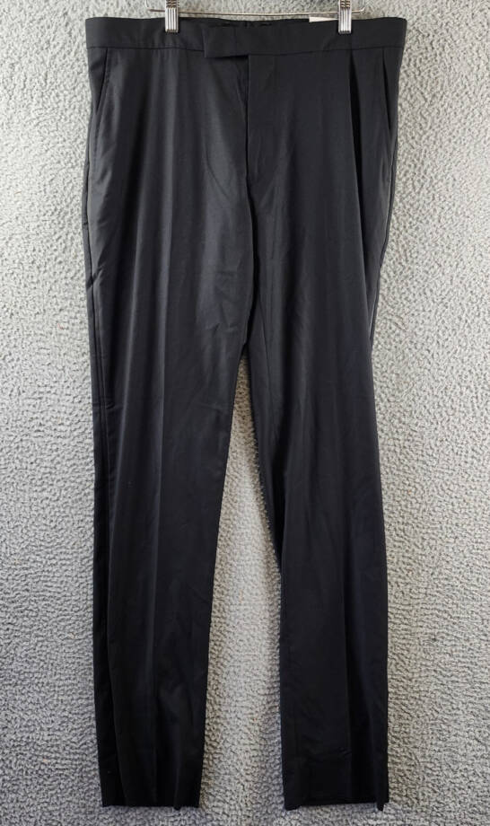 Ben Sherman Stretch Front Zip Pants Men's 36R Black Side & Back Pockets Tapered