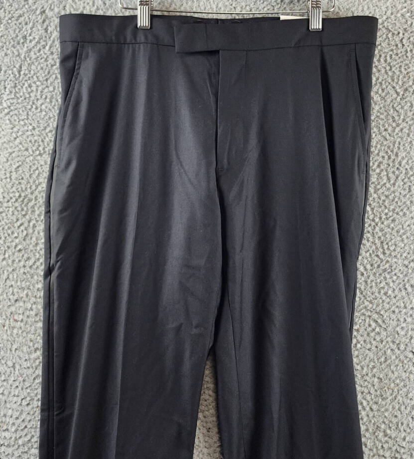 Ben Sherman Stretch Front Zip Pants Men's 36R Black Side & Back Pockets Tapered