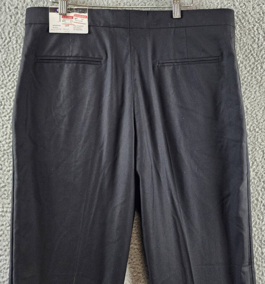 Ben Sherman Stretch Front Zip Pants Men's 36R Black Side & Back Pockets Tapered