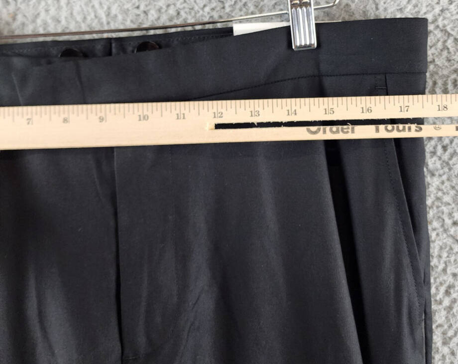 Ben Sherman Stretch Front Zip Pants Men's 36R Black Side & Back Pockets Tapered
