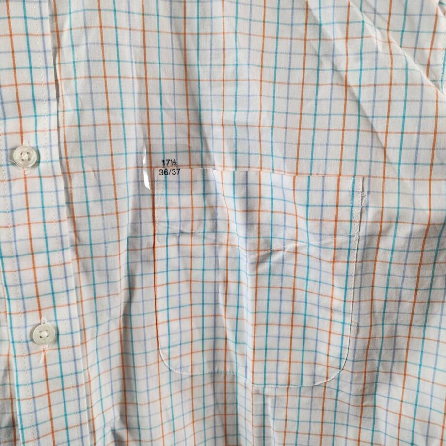 Club Room Regular Fit Performance Dress Shirt Men's 17.5 (36-37) White Multi L/S