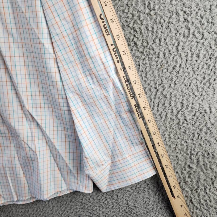 Club Room Regular Fit Performance Dress Shirt Men's 17.5 (36-37) White Multi L/S