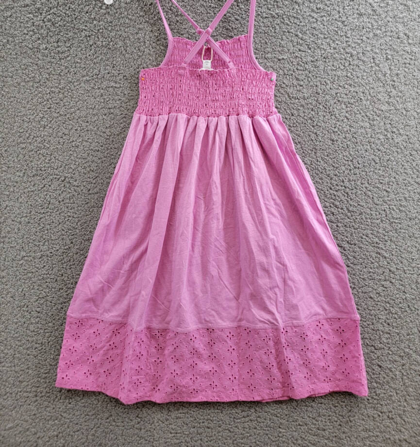 Splendid Smocked Eyelet Dress Girls' 14 Sherbert Solid Square Neck Pullover