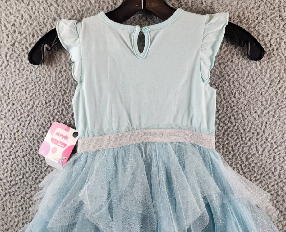 Disney Minnie Mouse Tutu Dress Little Girls' 4 Blue Flutter Sleeves Round Neck