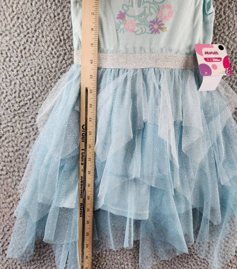 Disney Minnie Mouse Tutu Dress Little Girls' 4 Blue Flutter Sleeves Round Neck