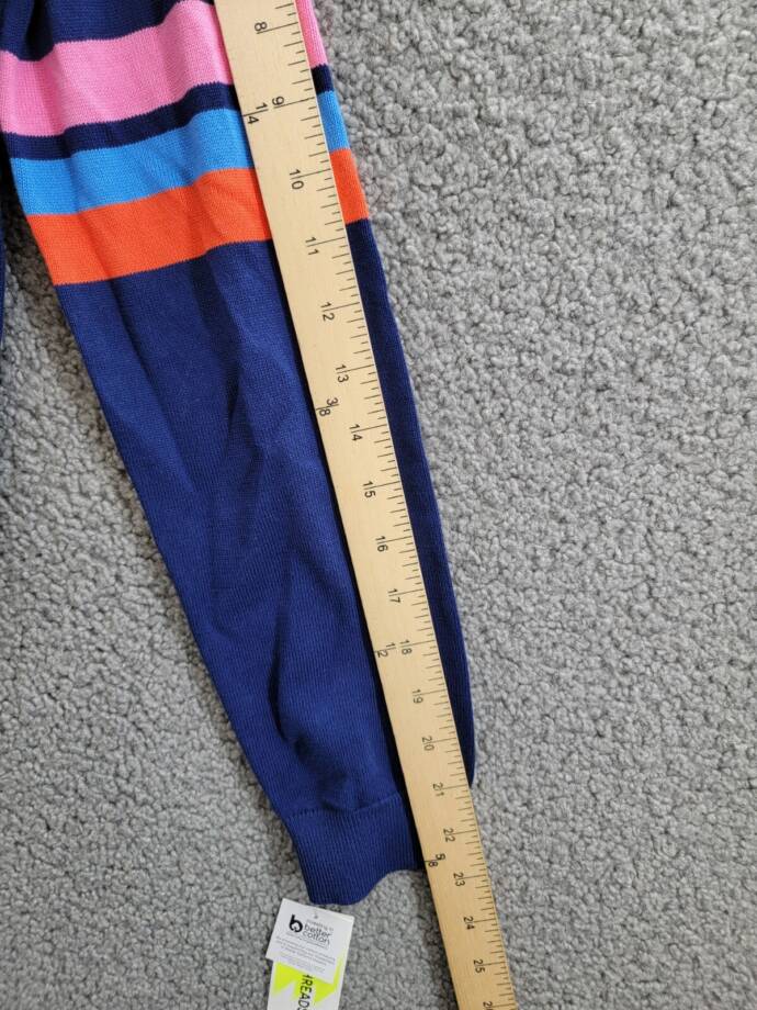 Epic Threads Varsity Cardigan Big Girl L (14-16) Medieval Blue Vneck Long Sleeve