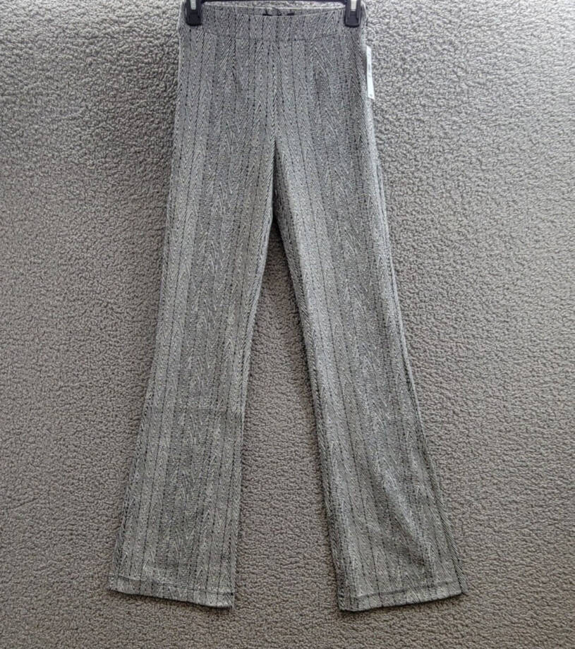 Sanctuary High Rise Bootcut Pants Women's XXS Gray Herringbone Elastic Waist