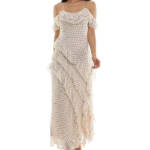 Speechless Scoop-Neck Ruffled-Chiffon Maxi Dress Juniors' M Cream/Black Side Zip