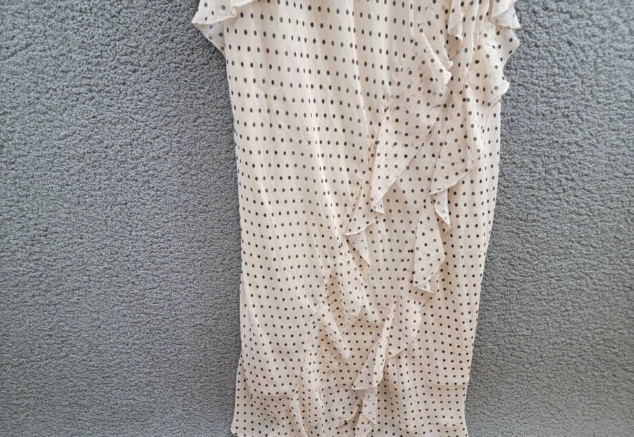 Speechless Scoop-Neck Ruffled-Chiffon Maxi Dress Juniors' M Cream/Black Side Zip
