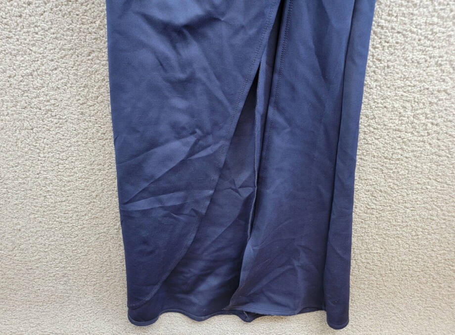 Emerald Sundae Off-the-Shoulder Slit Gown Juniors' XS Navy Sweetheart Neck S/S