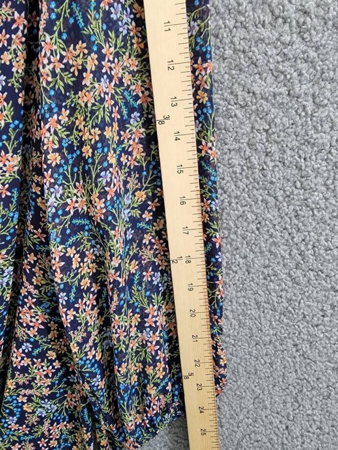 MSK Plus Size Floral-Print Chiffon Pintuck Shirtdress Women's 20W Navy Multi L/S