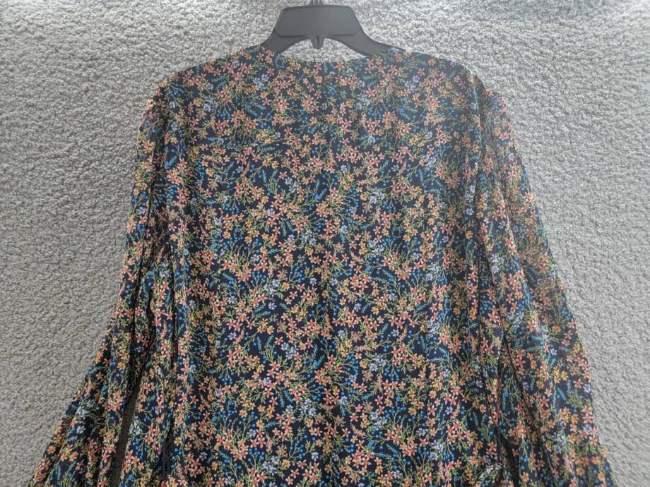 MSK Plus Size Floral-Print Chiffon Pintuck Shirtdress Women's 20W Navy Multi L/S