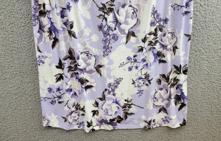 Connected Plus Size Floral-Print Overlay A-Line Dress Women's 22W Light Lavender