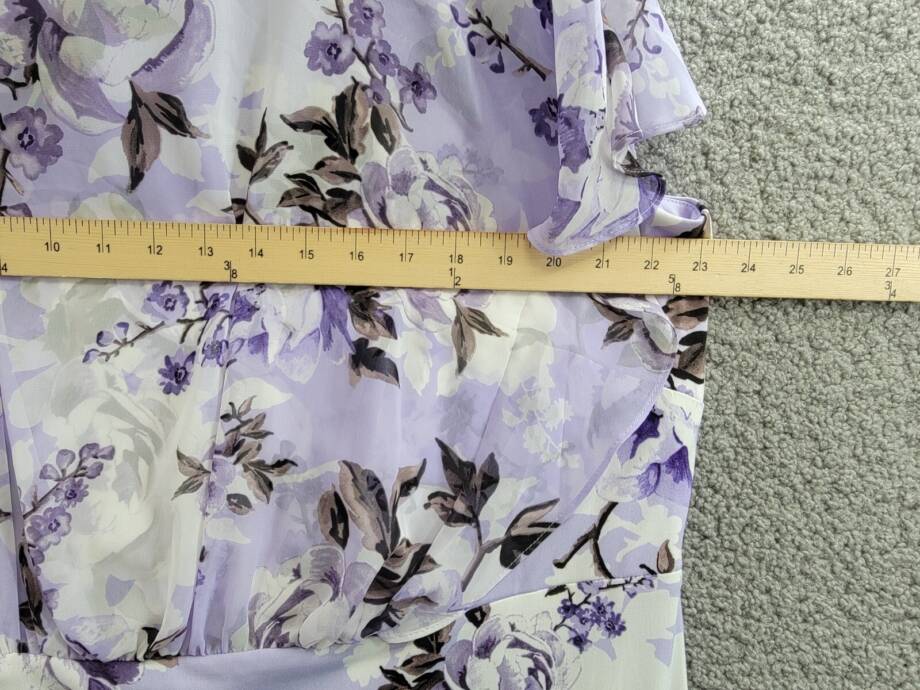 Connected Plus Size Floral-Print Overlay A-Line Dress Women's 22W Light Lavender
