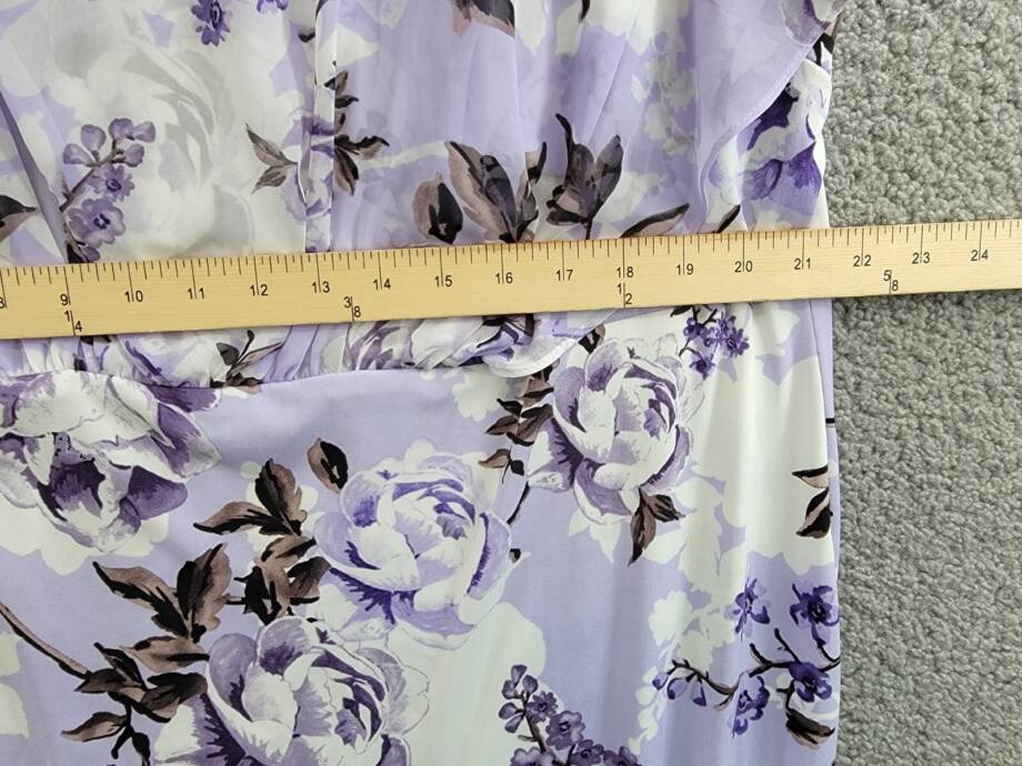 Connected Plus Size Floral-Print Overlay A-Line Dress Women's 22W Light Lavender