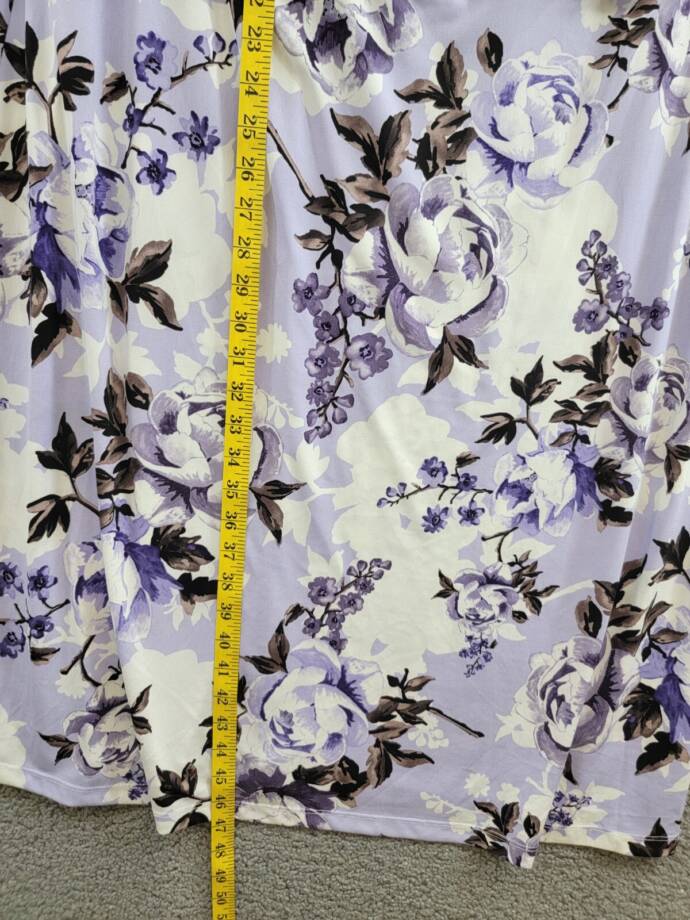Connected Plus Size Floral-Print Overlay A-Line Dress Women's 22W Light Lavender