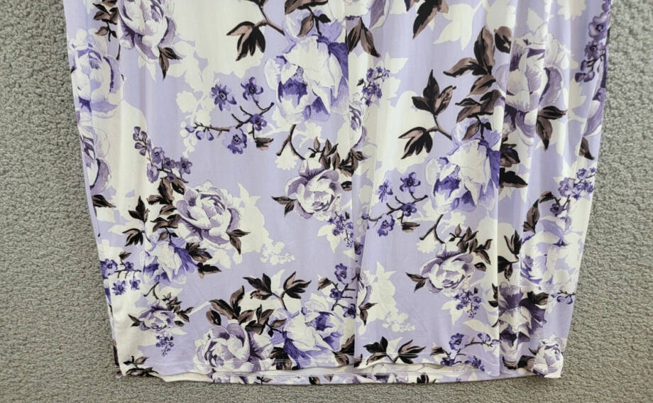 Connected Plus Size Floral-Print Overlay A-Line Dress Women's 22W Light Lavender