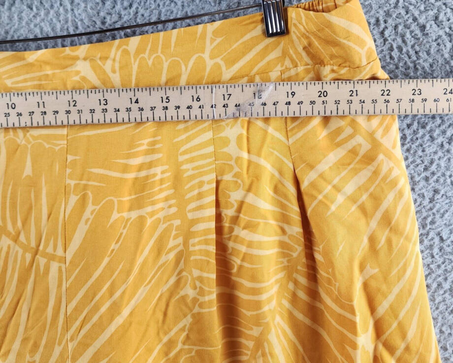 Nina Parker Trendy Plus Size Wide-Leg Pants Women's 4X Golden Palm Elastic Waist