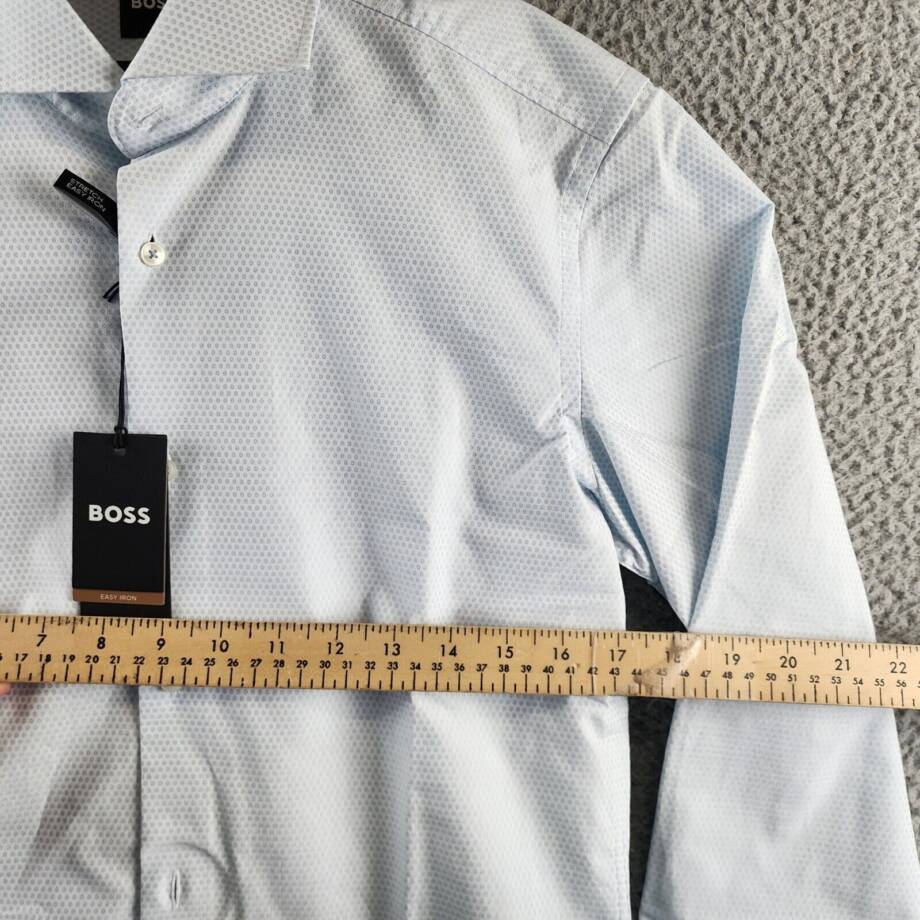 BOSS by Hugo Boss Structured Slim-Fit Dress Shirt Men's 15 Light Paste Blue