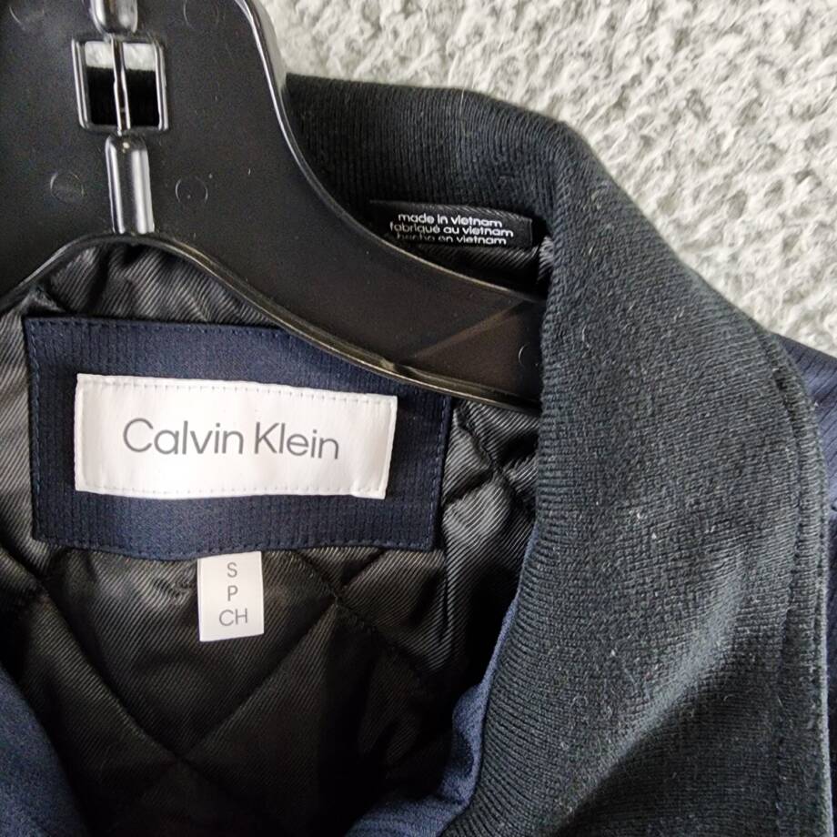 Calvin Klein Classic Zip-Front Ripstop Bomber Jacket Men's Small True Navy