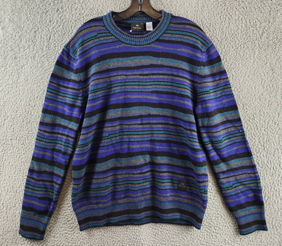 Ps Paul Smith Knitwear Wool Blend Sweater Men's XS Blue Pullover