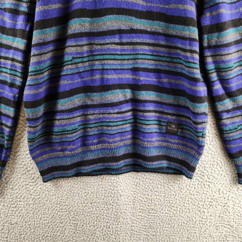 Ps Paul Smith Knitwear Wool Blend Sweater Men's XS Blue Pullover