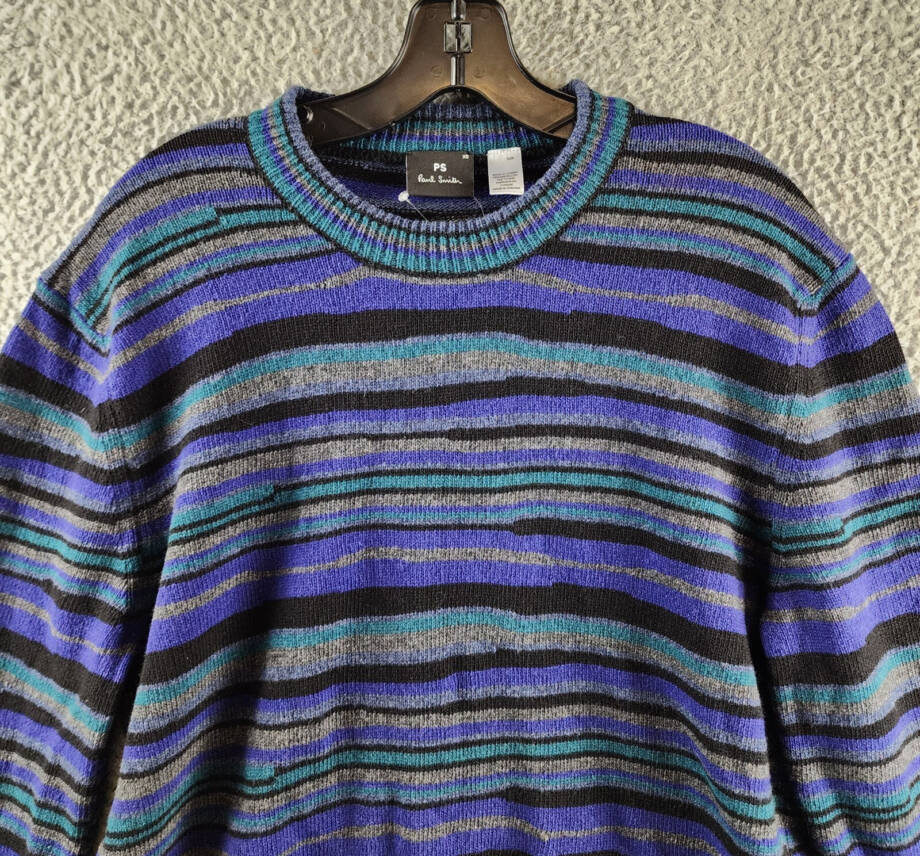 Ps Paul Smith Knitwear Wool Blend Sweater Men's XS Blue Pullover
