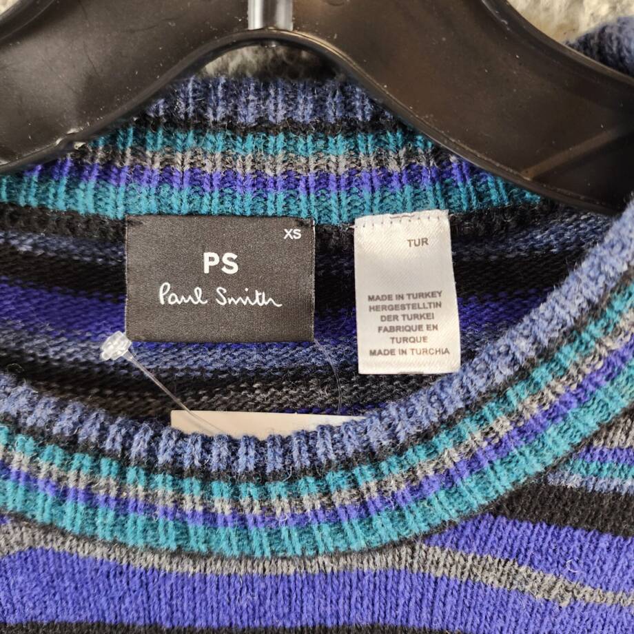 Ps Paul Smith Knitwear Wool Blend Sweater Men's XS Blue Pullover