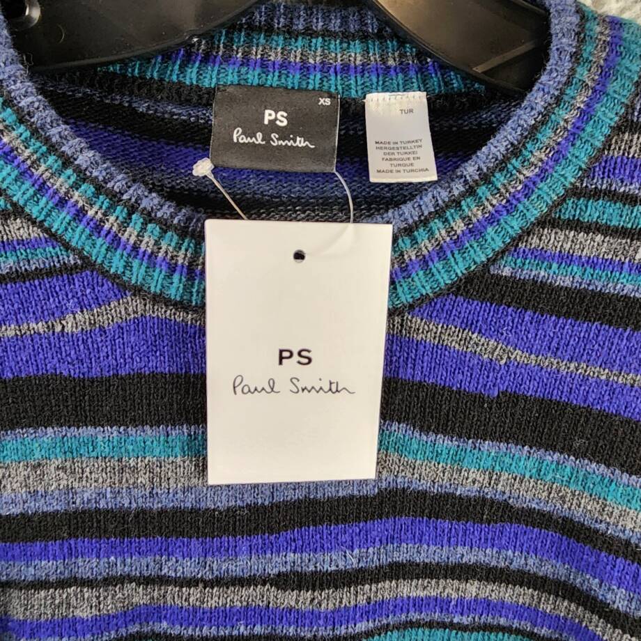 Ps Paul Smith Knitwear Wool Blend Sweater Men's XS Blue Pullover