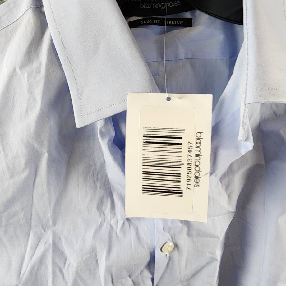 The Men's Store at Bloomingdale's Stretch Slim Fit Dress Shirt 14.5R Light Blue