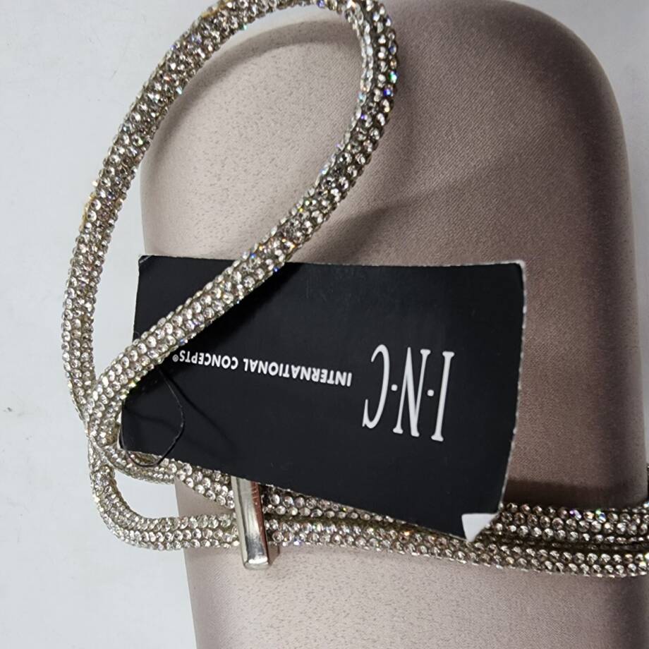 INC International Concepts Aleesha Crystal Rope Clutch Women's Silver Removable